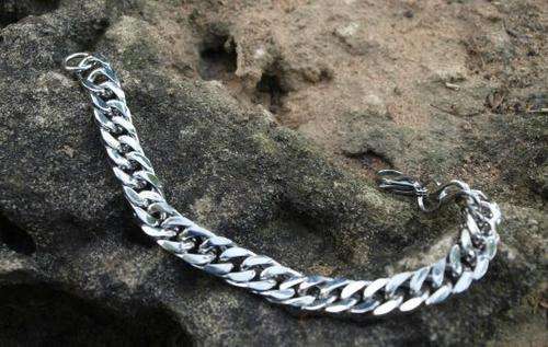 SOLID STAINLESS STEEL 316L COOL CUBAN CURB BRACELET 12MM WIDE