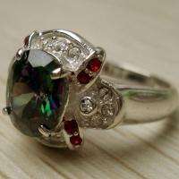 SIZE  7  MYSTIC  TOPAZ  SET INTO WIDE SOLID 925 STERLING SILVER RING *STARTING PRICE ONLY R149.00*