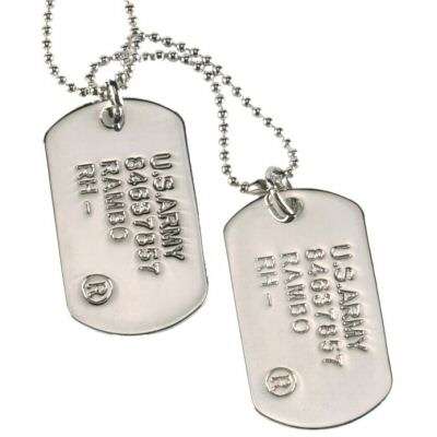 HOTTEST FASHION ITEM - MENS SILVER STAINLESS STEEL DOUBLE DOG TAG