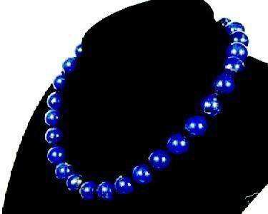 UNBELIEVABLE 10MM GENUIN EGYPTIAN LAPIS LAZULI NECKLACE
