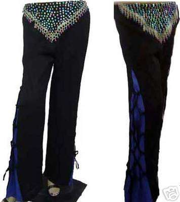 BLACK SEQUIN HAREM PANTS FOR BELLY DANCE SALSA SQUARE RETRO