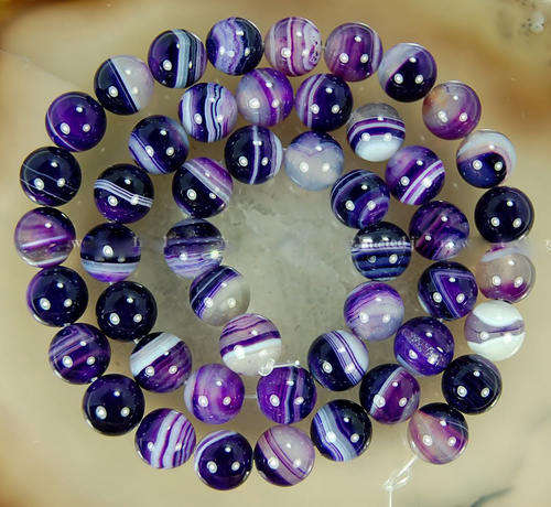 PURPLE  VISIONARY CARNELIAN AGATE  8MM  48 STONES