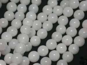 NATURAL PURE WHITE JADE.   6MM   64 PIECES
