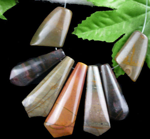 PICASSO JASPER  11 PIECES  PENDANT SET.  17X24  14X35  18X48