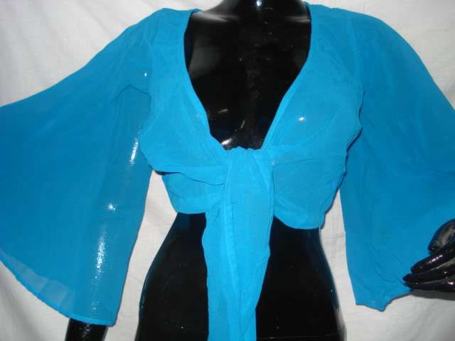 TURQUOISE  CHOLI ONE SIZE FITS 32-40INCH