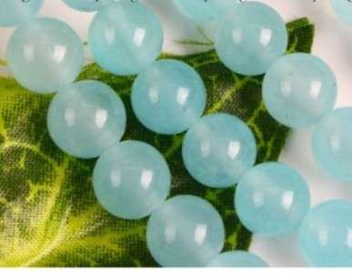 NATURAL BLUE GREEN BRAZILIAN AQUAMARING GEMS  8MM  16INCH  50 PIECES