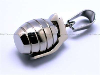STAINLESS STEEL  SILVER GRENADE PENDANT   WITH FREE THONG OR BALL CHAIN   ***MODEL***