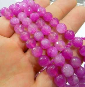 CERESE PINK DRAGON VEIN 8MM FACETED  50 STONES  8MM  15INCH