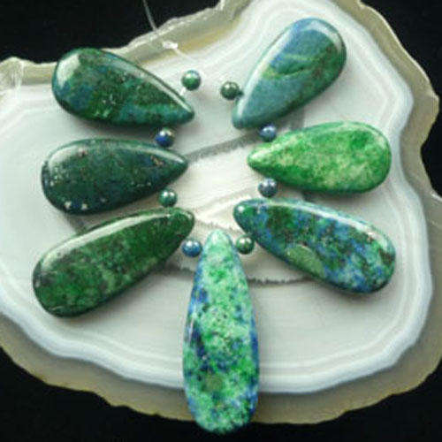 LAPIS LAZULI WITH CHRYSOCOLLA   PENDANT SET.  32X16X6