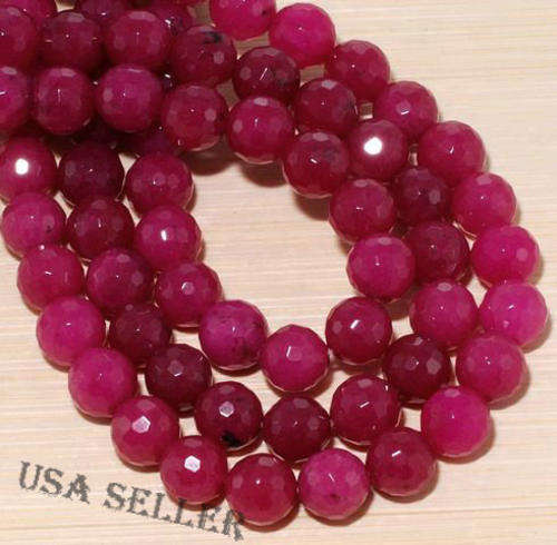 CERESE JADE DYED  8MM  FACETED ROUNDS    37GRMS  50 PIECES