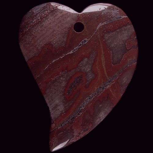 TIGER IRON GEM HEART PENDANT    50MM X 39MM X 12MM