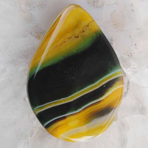 YELLOW  ONYX AGATE PENDANT  36X26X5MM