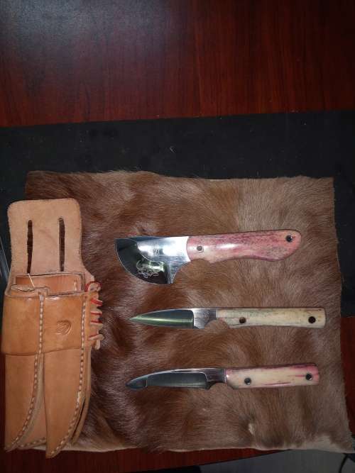 SKINNING KNIFE SET HANDMADE {NEVER USED)