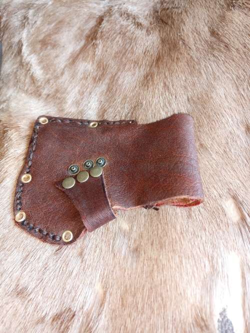 HANDMADE VIKING AXE 47 CM  WITH HANDMADE LEATHER POUCH