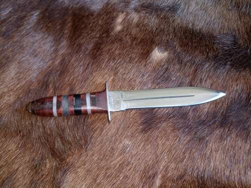 HANDMADE DAGGER WITH LEATHER HANDLE AND SCABBARD
