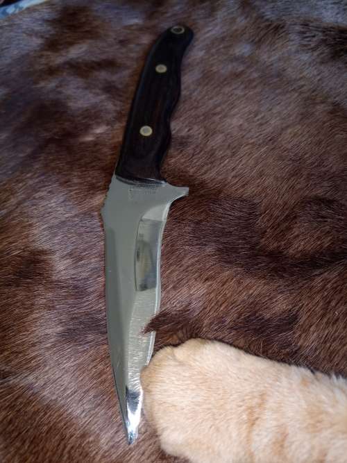 HANDMADE KNIFE WITH LEATHER SCABBARD