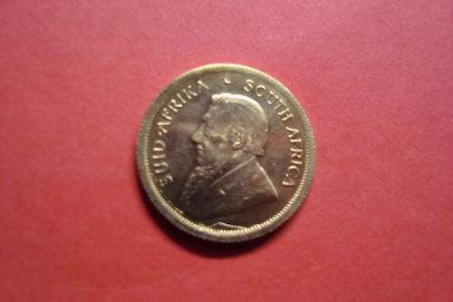 KRUGER RAND 1/10TH OZ FINE GOLD. MINTED 1984