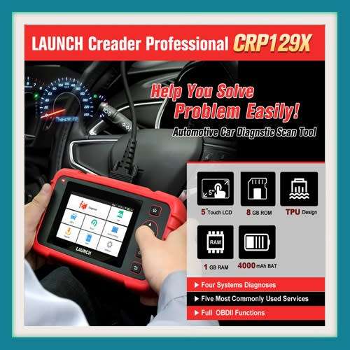 Launch CRP129X OBD2 Scan Tool 4 System Diagnoses with Oil Reset, EPB / SAS / TPMS, Throttle Service,