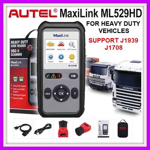 Autel MaxiLink ML529HD Car Diagnostic Tool Full OBD2 EOBD Scanner Support Heavy Duty Code Reader