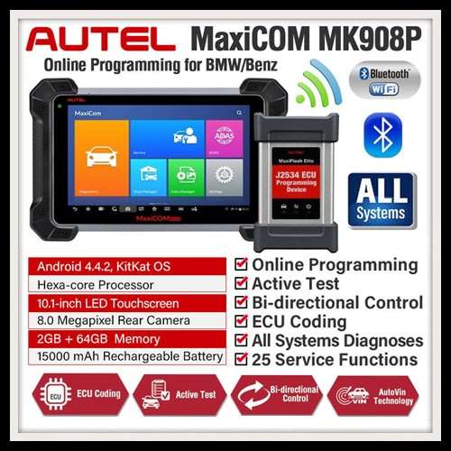 Autel MaxiCOM MK908P Full System Witth J2534 ECU Programming