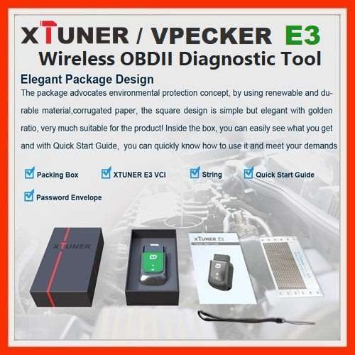 XTUNER E3 WIFI Full System OBD2 Diagnostic Tool With Special Function.