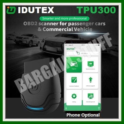 iDutex TPU300 Heavy Duty Truck & Cars OBDII Scanner Bluetooth 12V/24V Support Android