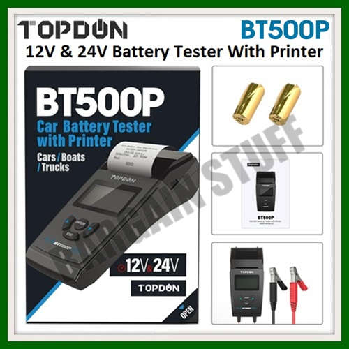 TOPDON BT500P 12V & 24V Car Battery Tester Analyzer With Built in Printer