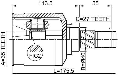 Mitsubishi Outlander FEBEST 0411-CW5LH Left Inner CV Joint