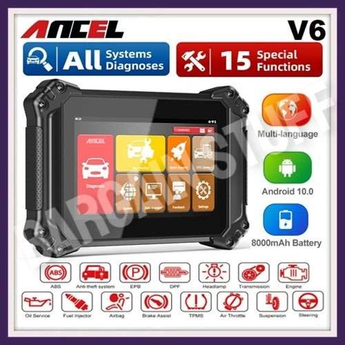 Ancel V6 OBD2 Professional Full System Car Diagnostic Tool With Special Functions + Bi-Directional