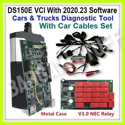 Delphi DS150E OBDII Bluetooth Diagnostic Tool with Latest Software V2020.23 With 8 Car Cables.