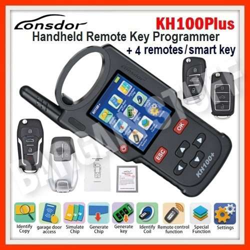 Lonsdor KH100 Plus Hand-Held Remote/Smart Key Programmer with 4 Pcs Remote/Smart keys