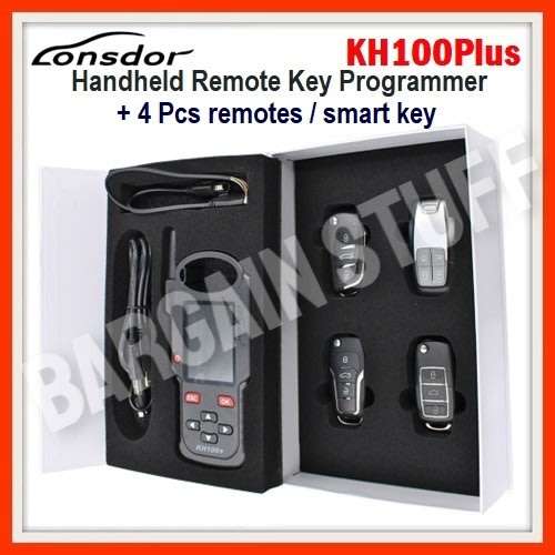 Lonsdor KH100 Plus Hand-Held Remote/Smart Key Programmer with 4 Pcs Remote/Smart keys