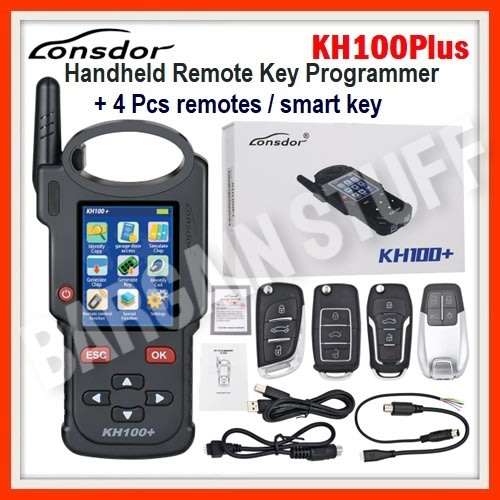 Lonsdor KH100 Plus Hand-Held Remote/Smart Key Programmer with 4 Pcs Remote/Smart keys
