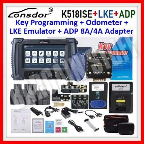 Lonsdor K518ISE Key Programmer Plus LKE Emulator and Super ADP 8A/4A Adapter