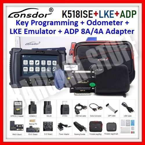 Lonsdor K518ISE Key Programmer Plus LKE Emulator and Super ADP 8A/4A Adapter