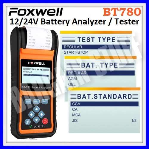 Foxwell BT780 Battery Analyzer with Built-in Thermal Printer