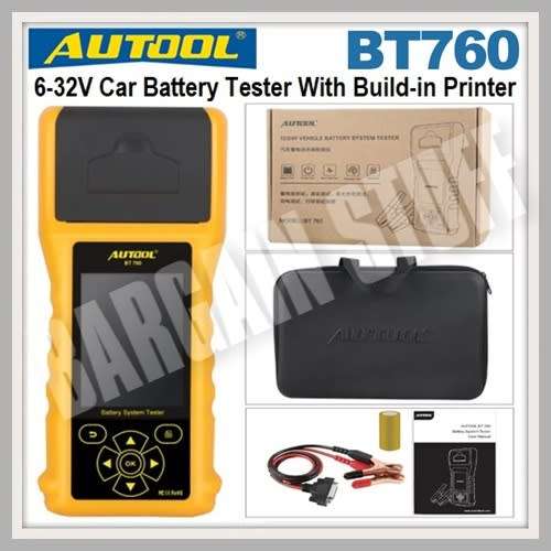 Autool BT760 Battery Tester 6-32V with Build-in Printer & Colour Screen