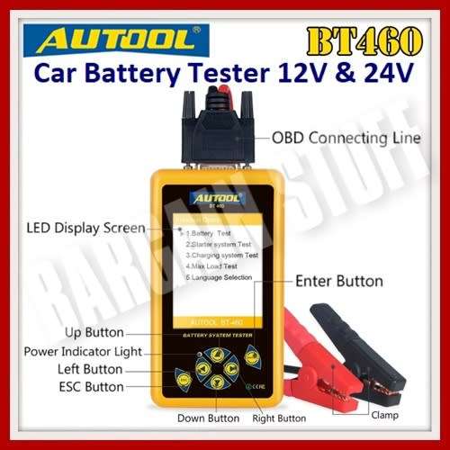 Autool BT460 Car Battery Tester for 12V and 24V