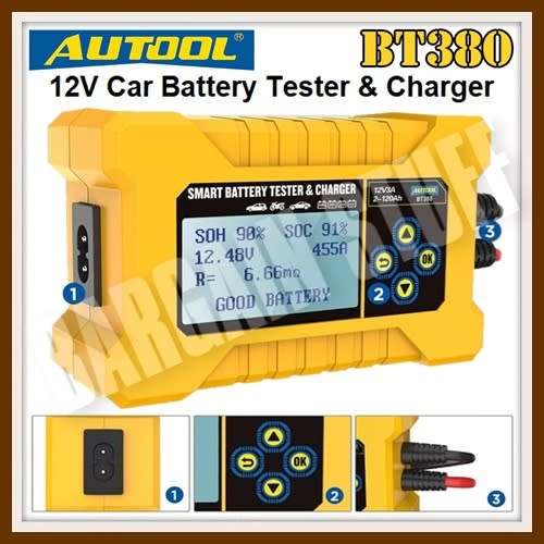 Autool BT380 12V Car Battery Tester & Battery Charger