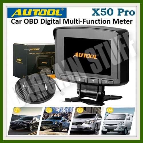 Autool X50 Pro OBD II Hud Meter Digital Car Alarm Monitor Gauge
