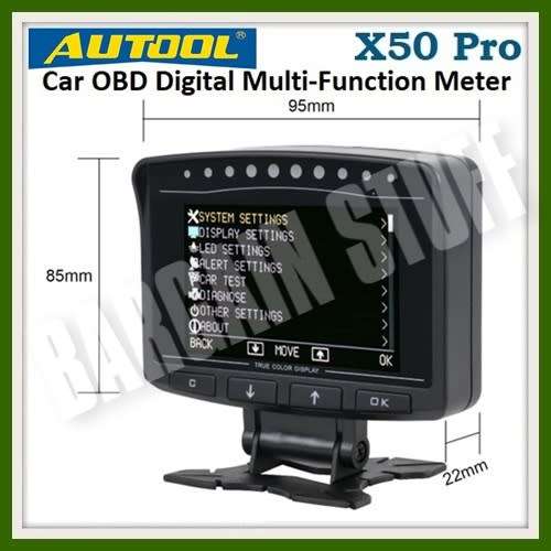 Autool X50 Pro OBD II Hud Meter Digital Car Alarm Monitor Gauge