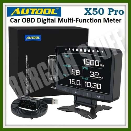 Autool X50 Pro OBD II Hud Meter Digital Car Alarm Monitor Gauge