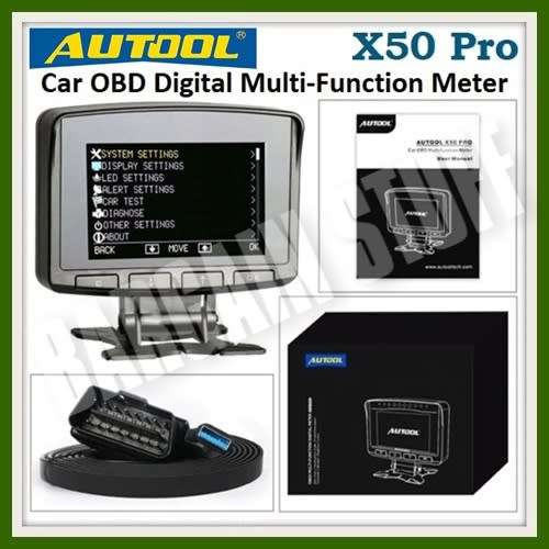 Autool X50 Pro OBD II Hud Meter Digital Car Alarm Monitor Gauge