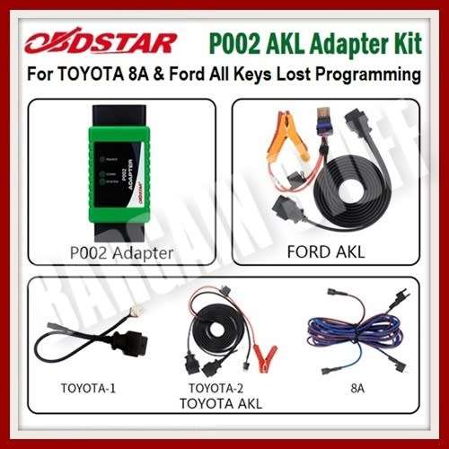 OBDStar P002 AKL Adapter Kit for TOYOTA 8A & Ford All Keys Lost Programming