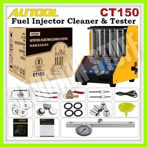 Autool CT150 4-Cylinder Petrol Car & Motorcycle Injector Tester & Cleaner