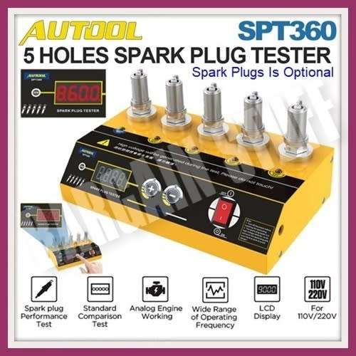 Autool SPT360 Spark Plug Tester With Adjustable Working Frequency & 5 Testing Holes