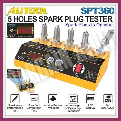 Autool SPT360 Spark Plug Tester With Adjustable Working Frequency & 5 Testing Holes