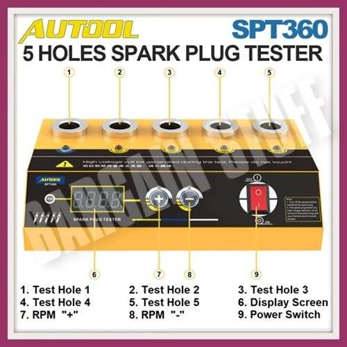 Autool SPT360 Spark Plug Tester With Adjustable Working Frequency & 5 Testing Holes