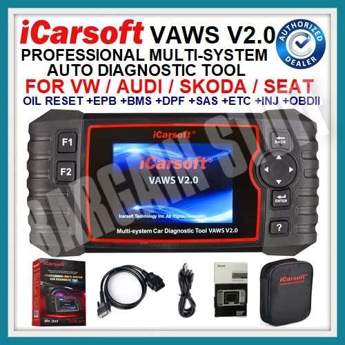 iCarsoft VAWS V2.0 for Audi / VW / Seat / Soda OIL Reset + EPB + BMS + DPF + SAS + ETC + INJ + OBDII
