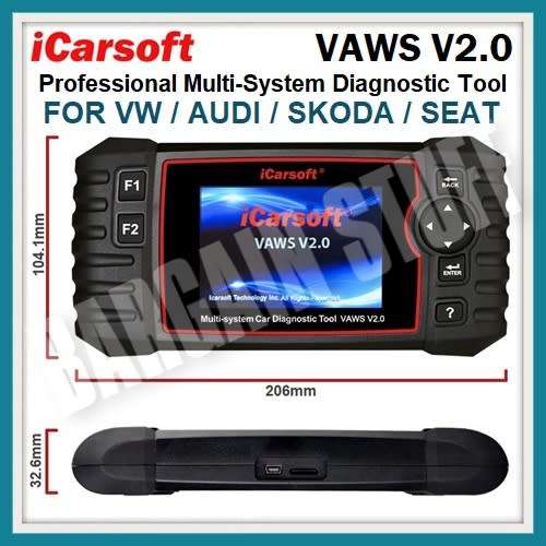 iCarsoft VAWS V2.0 for Audi / VW / Seat / Soda OIL Reset + EPB + BMS + DPF + SAS + ETC + INJ + OBDII